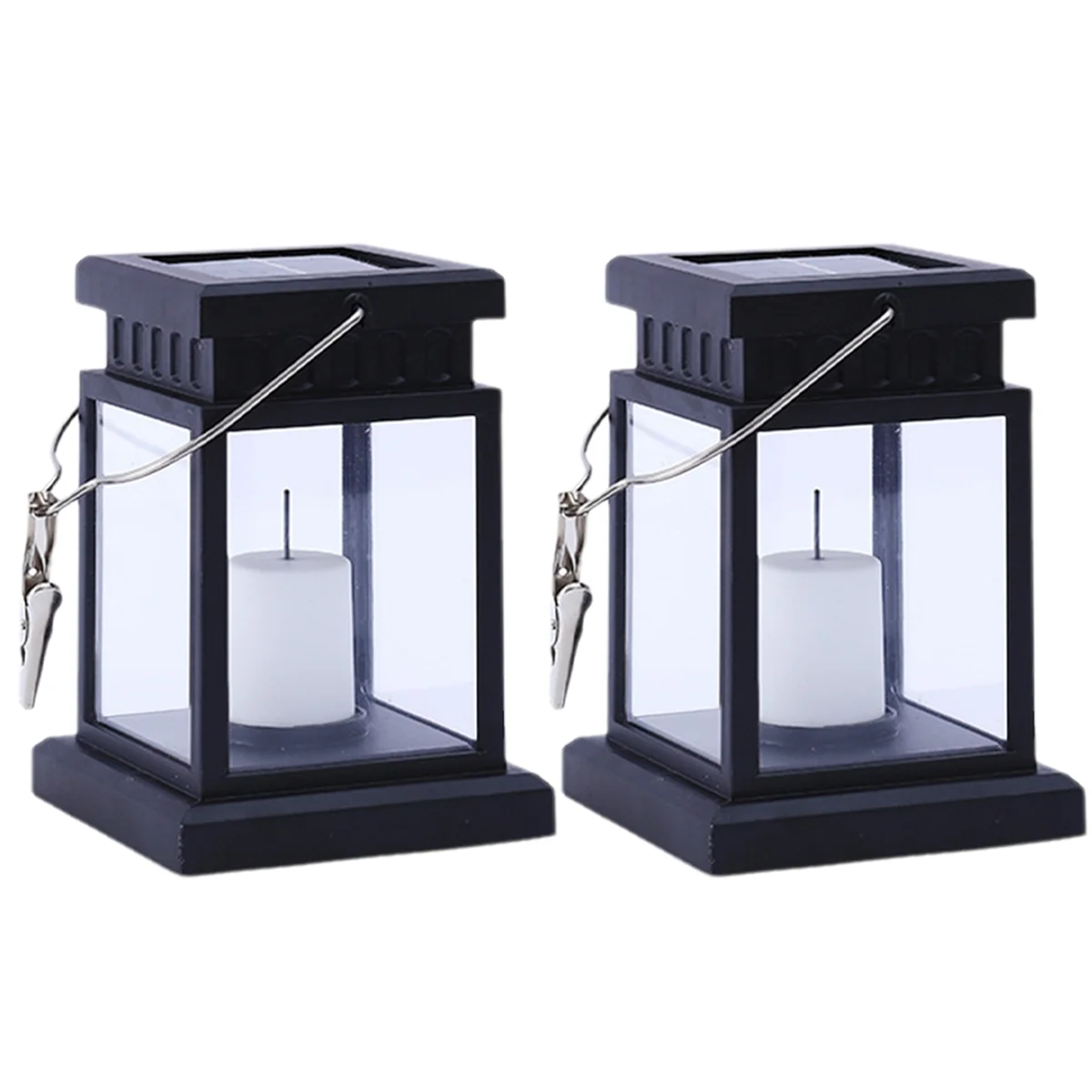 BAAU Solar Hanging Lantern Outdoor, Candle Effect Light, Garden Light Night Light Waterproof Pendant B