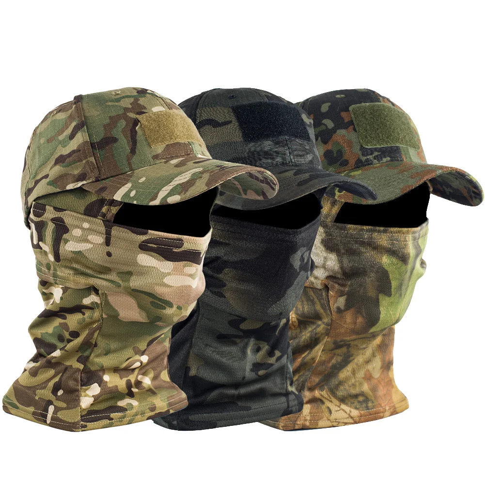 Tactical Camouflage Mask Hat Baseball Cap Beanies Skullies Unisex Hip Hop Knitted Cap Elastic Outdoor baseball caps baseball cap