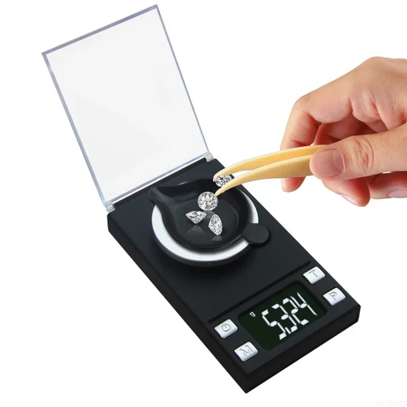 High-Precision Digital Milligram Jewelry Scale with LCD Display and Calibration Weights