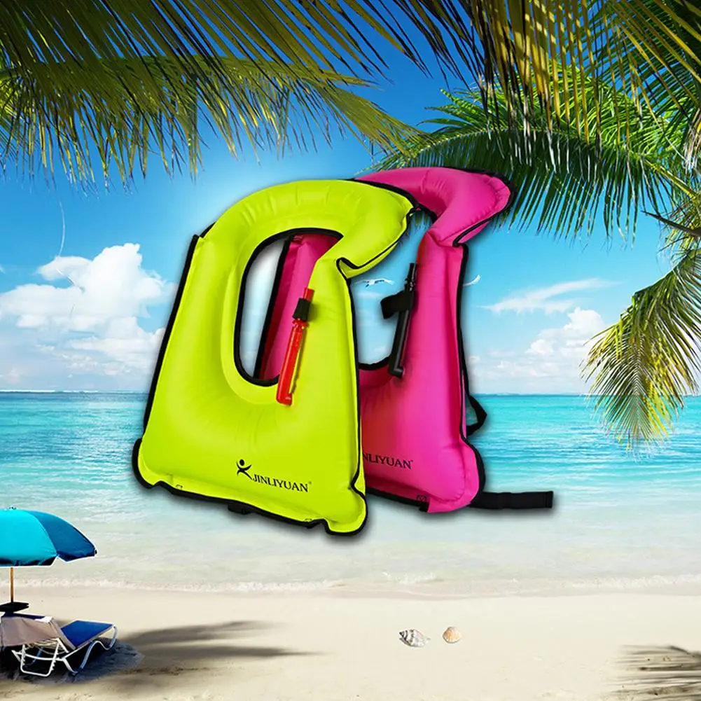 Portable Swimming Inflatable Breathing Vest Child Tank Tops Pvc Snorkeling Life Vests For Adults F9P2
