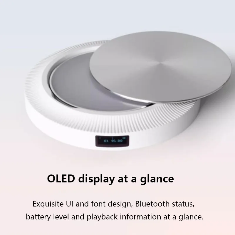 휴대용 CD 플레이어 무선 블루투스 내장 2000MAh 배터리 ASP 충격 방지 HIFI 워크맨 HD 무손실 스테레오 레코드 플레이어