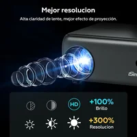 Mini Proyector iSinbox Android 12 — 720P Nativo, WiFi 6, BT 5.0, Silencioso, Portátil 2