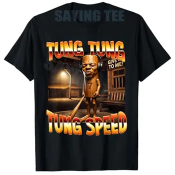 Tung-Tung-Tung Speed Tuff Brainrot Meme Gen Z T-Shirt Y2k Triple T Funny Stupid Aesthetic Joke Saying Tee Novelty Gift Clothing 1