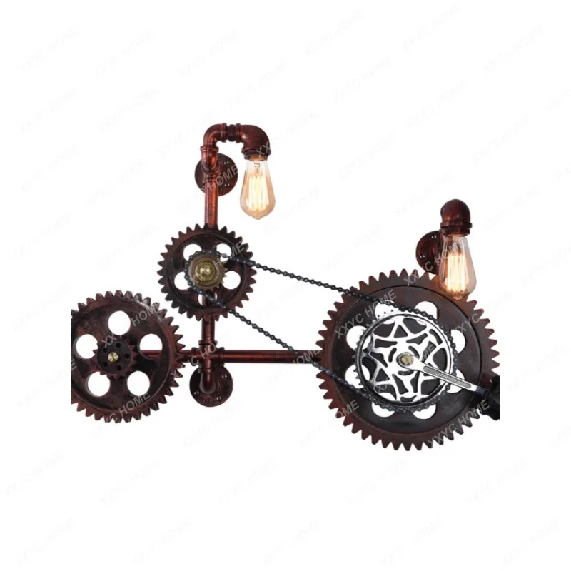 

Personalized Creative Gear Water Pipe Bedroom Decorative Wall Hangings Wall Retro Bar Commercial Lamps