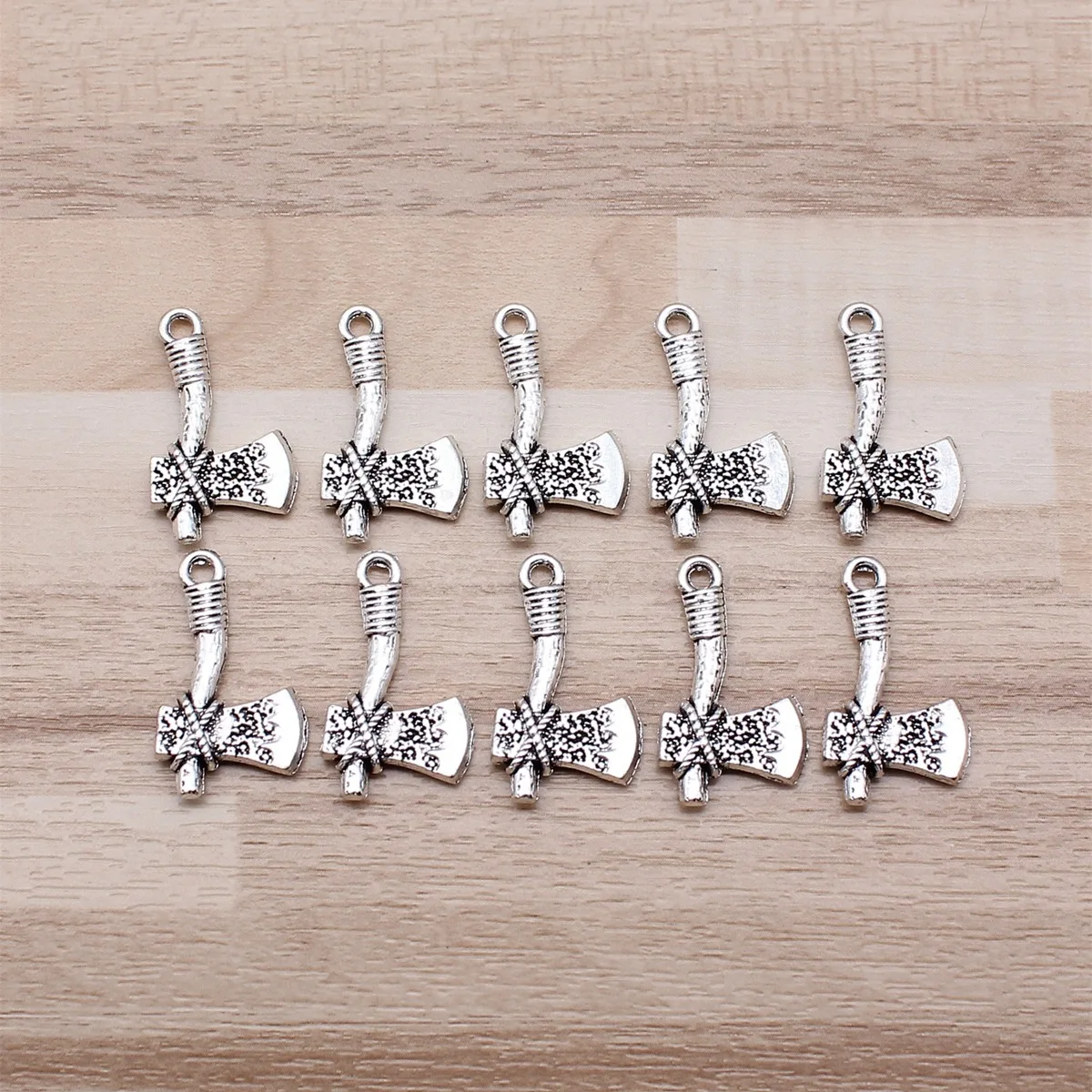 IFOCUS 아연 합금 DIY 주얼리 제작용 도끼 참 도구 참, 22x4mm, 0...