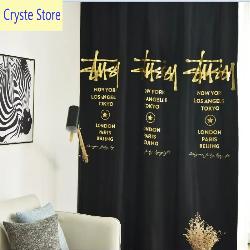 

Modern Style Curtains Embroidered Ins Blackout Thickened Balcony Children's Room Curtains for Living Dining Room Bedroom