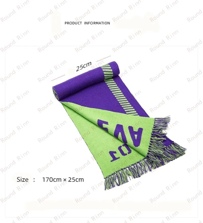 JP Anime EVA 01 Shogoki Ikari Shinji Cosplay Purple Green Warm Soft Knitting Scarf