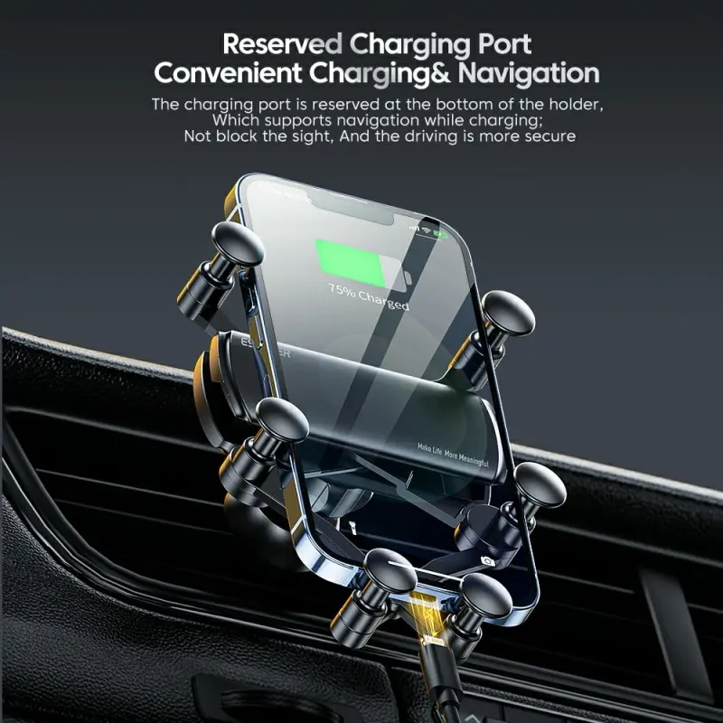 EssagerUniversal 6 Points Solid Fold Car Phone Holder Gravity Car thumbnail 6