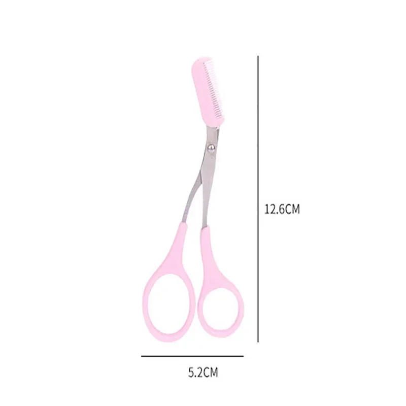 Stainless Steel Facial Hair Removal Shaver Cutter Eyebrow Trimmer Scissors Color Titanium with Comb Removable Makeup Accessories 6