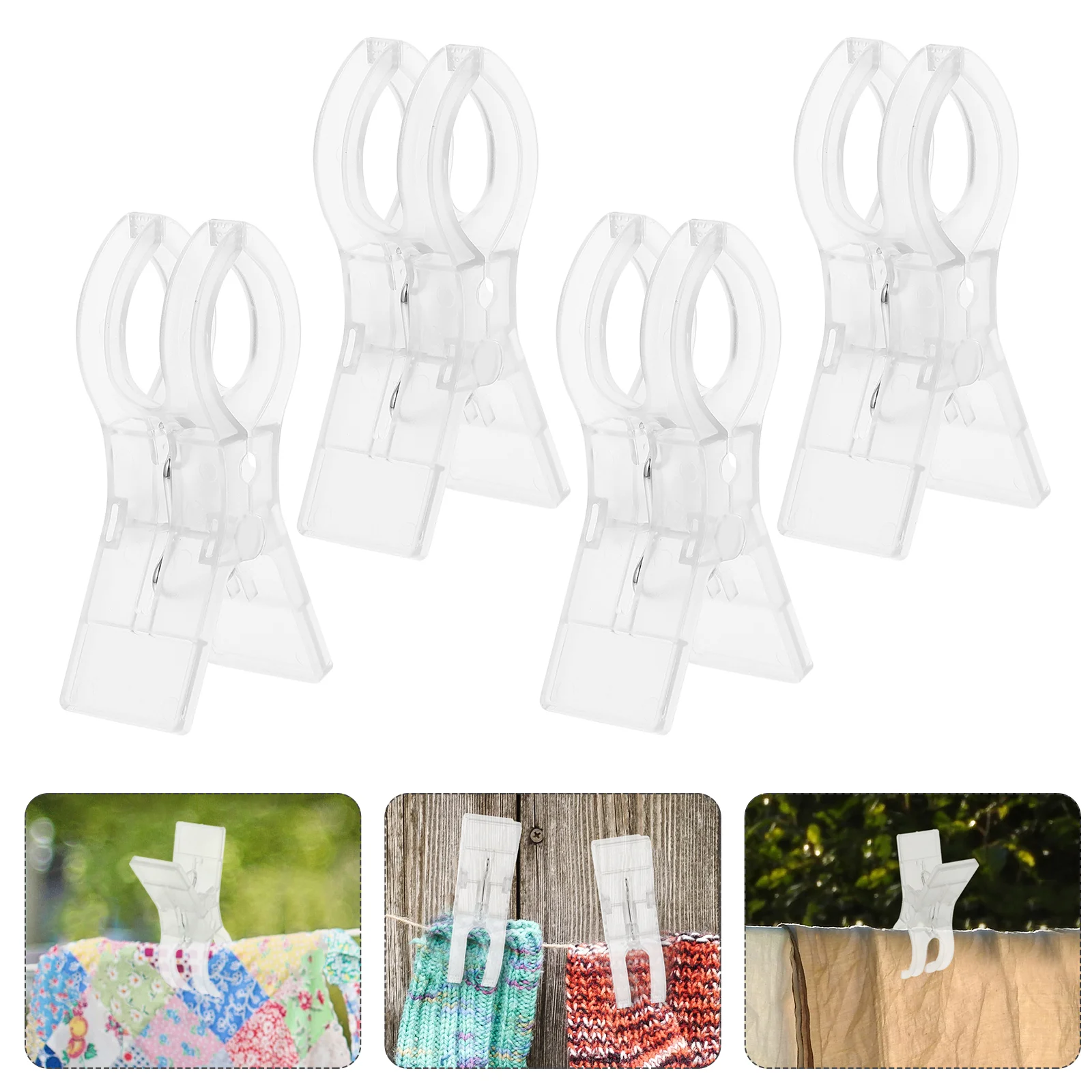 

4 Pcs Mini Clip Hangers Laundry Drying Clips Abs Windproof Plastic Quilt Clothes Pins