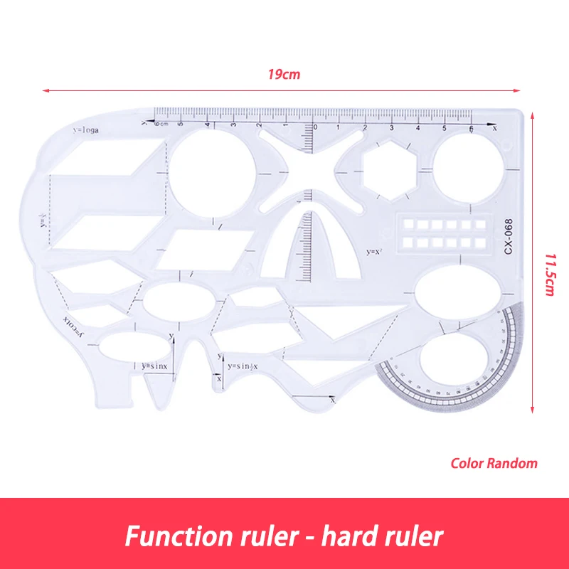 רב תכליתי גיאומטרי שליט ציור גיאומטרי תבנית מדידת כלי עבור בית ספר תלמיד משרד אדריכלות כלל מדידה