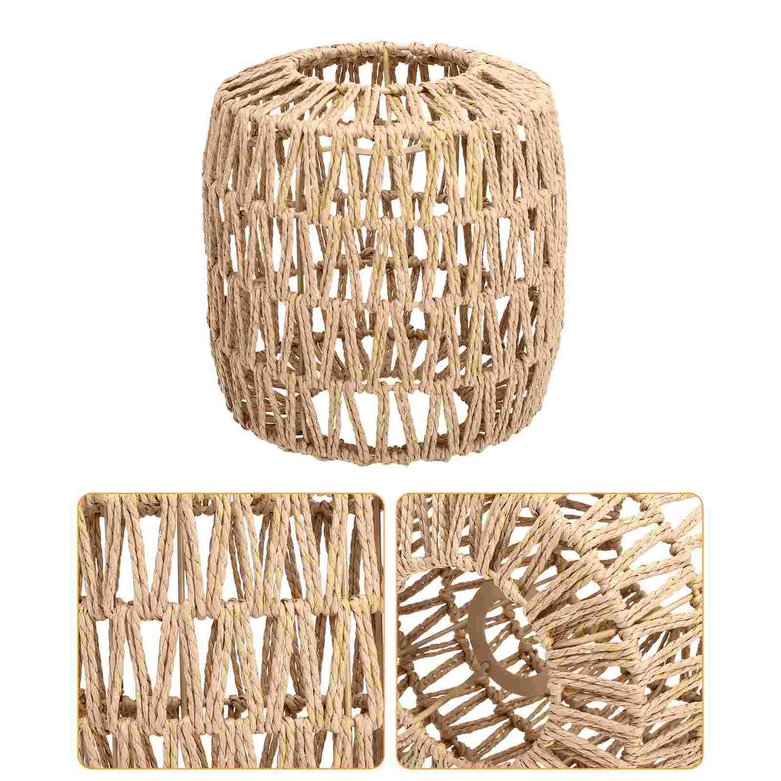 

Woven Lampshade Chandelier Shades Light Covers Ceiling Weaving Handmade Manual Pendant Paper Rope Imitation