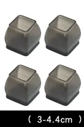 8 - Piece Black Non - Slip Silicone Chair Leg Caps - Felt Furniture Feet Pads for Wood Floor Protection and Noise Reduction (Square Big)