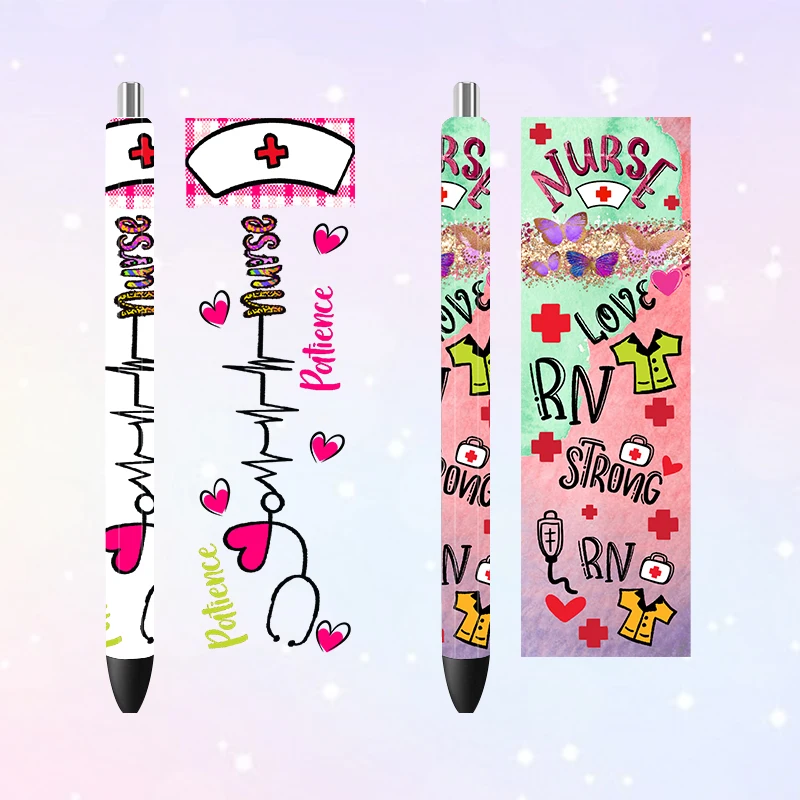 6PCS 4.75x1.5'' Pen Wrapping Stickers Nurse Doctor Medical