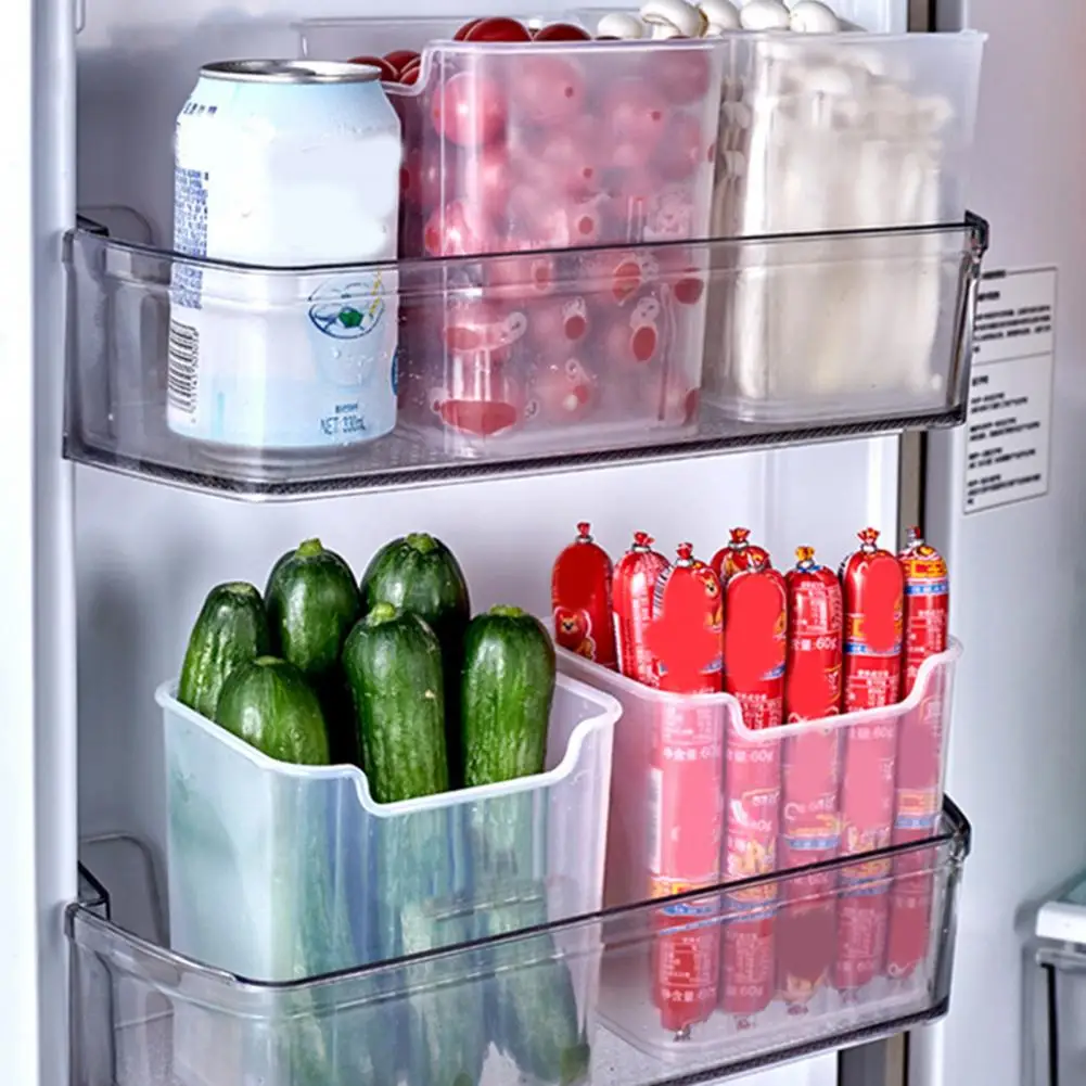 

Fridge Storage Box Food Fresh Refrigerator Door Organizer Bins Shelf Basket Fruit Spice Food Container Box Kitchen Case