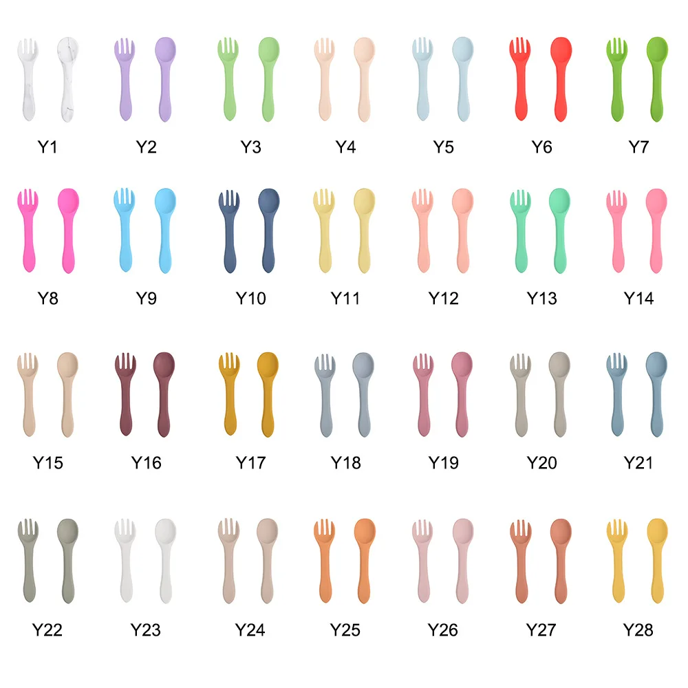 2 Pcs Food Grade Silicone Baby Spoon Fork Children Silicone Tableware Spoon Baby Food Supplement Fork Spoon Set Baby Tableware 1 S13b1e90f6faf4f2998597b2860ff0637f