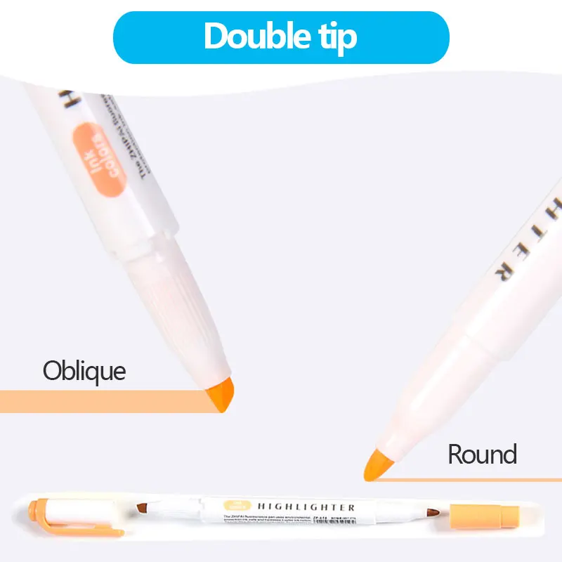 5/15/25 Pcs Double Head Highlighter Pens Graffiti Markers Highlighters Art Colored Sketch Markers Kawaii Korean Stationery