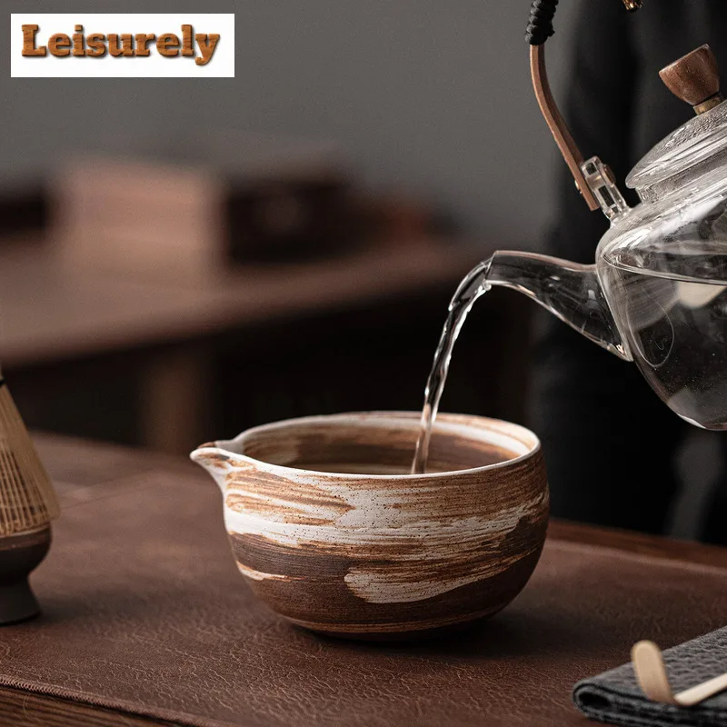 4pc/set Kiln-changed Coarse Pottery Tea Set Complete Set Whisk Batidor Japanese Matcha Set Kit Tea Holder Home Tea-making Tools