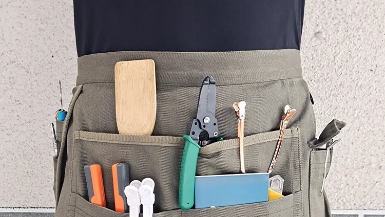 Verstellbare multifunktionale Hüfttaschenschürze für Männer und Frauen, Schönheit, Friseur, Gartenbau, Aufbewahrung, Außenhandel, Arbeitskleidung – Detail 4