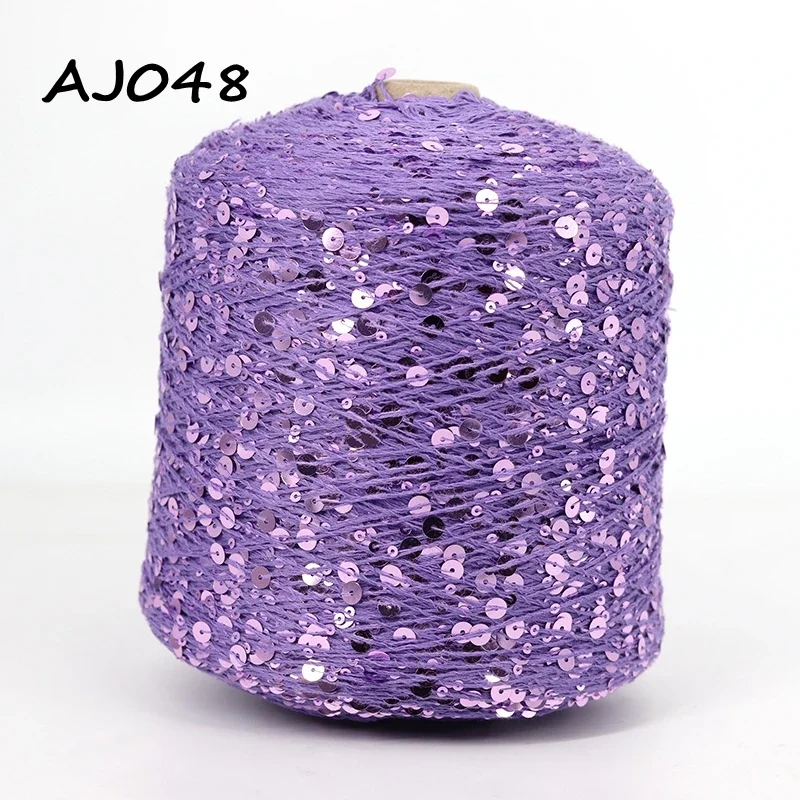 COOMAMUU Luxury Cotton Sequins Yarn пряжа 500G/Bobbin Hand Knitting Yarn 3MM+6MM Sequins accessories yarn 6