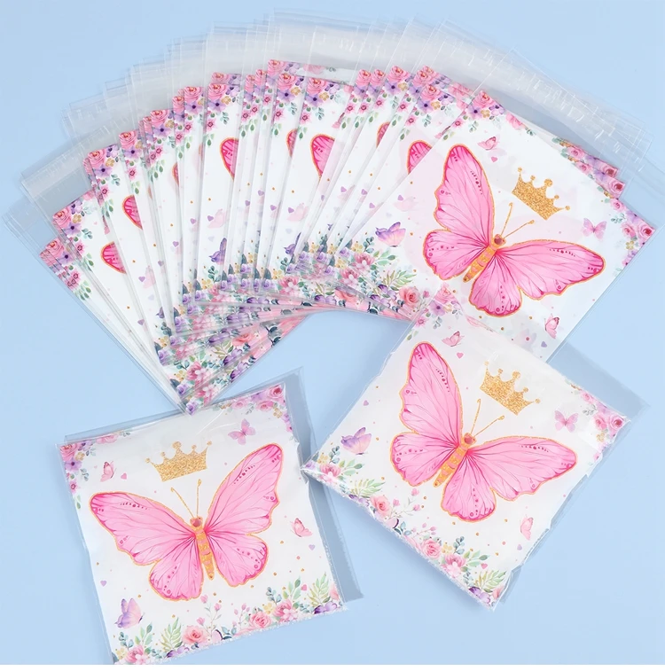 Pink Butterfly Candy Boxes – Gift Packing Bags for Girl Birthday, Baby Shower, Party Fa... - SKU CCB02009 - UGI Packaging