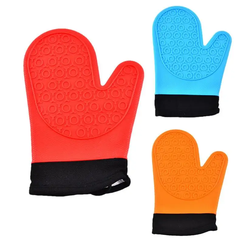 

Insulation Gloves Silicone Microwave Cotton Glove High Temperature Resistant BBQ Oven Mitts Kitchen Baking Grilling Supplies
