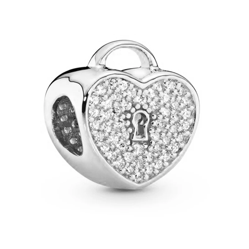 10 pz/lotto Classics Sparkling Heart Key Charms perline ciondolo Fit bracciali fai da te braccialetti per donna uomo gioielli che fanno offerta speciale