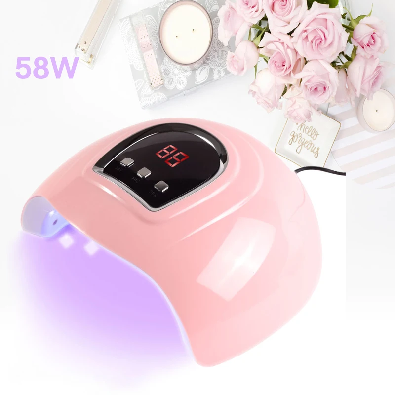 54W Quick Drying Machine Induction Phototherapy Pink Baking UV/LEDs