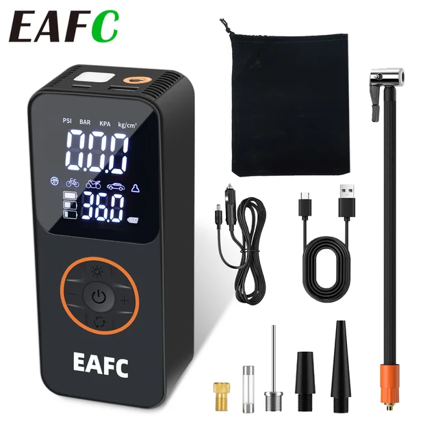 EAFC – compresseur d'air Portable sans fil, gonfleur de pneus de voiture à double écran pour Automobiles et véhicules électriques, accessoires de pièces automobiles 1