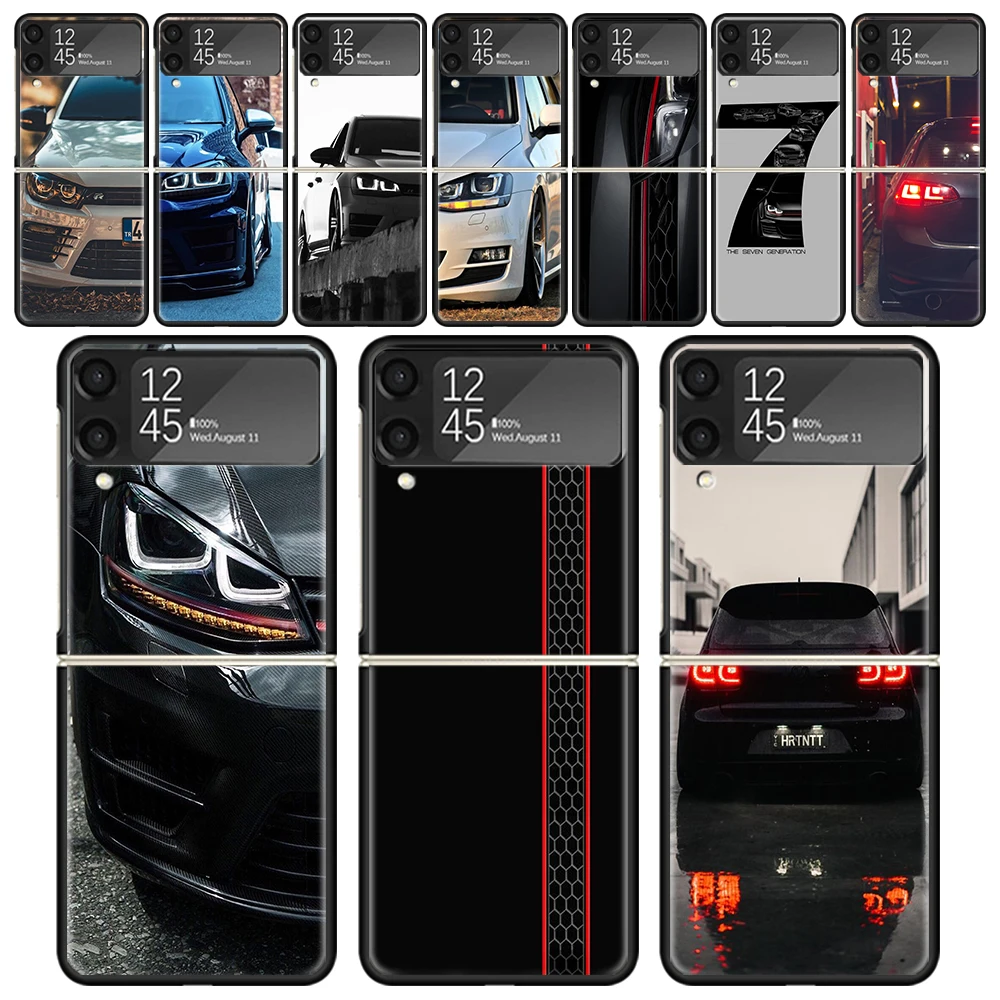 Sport Car Golf R 7 Custodie Per Samsung Galaxy Z Flip 4 5 3 Z Flip4 Flip5 Flip3 Zflip4 Zflip3 Zflip5 5G Hard Pc Antiurto Fundas