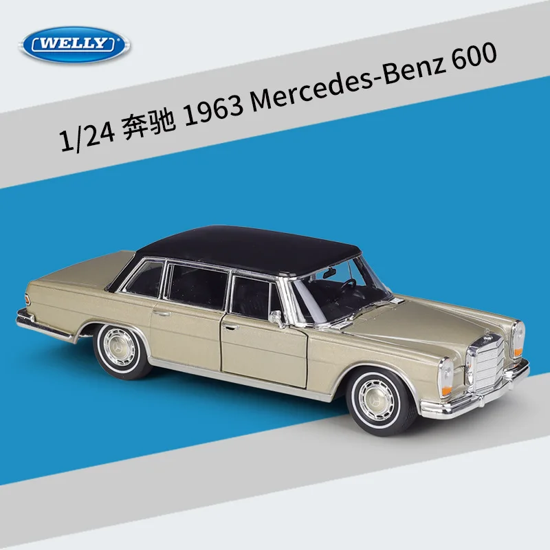 

WELLY 1:24 1963 Mercedes-Benz 600 модель автомобиля из сплава Литые и игрушечные автомобили коллекционные автомобили Игрушечная модель