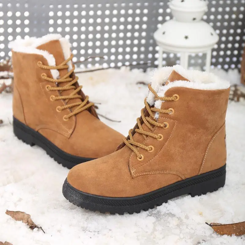 Cozy Women's Snow Boots with Plush Lining and Lace-Up Closure 1