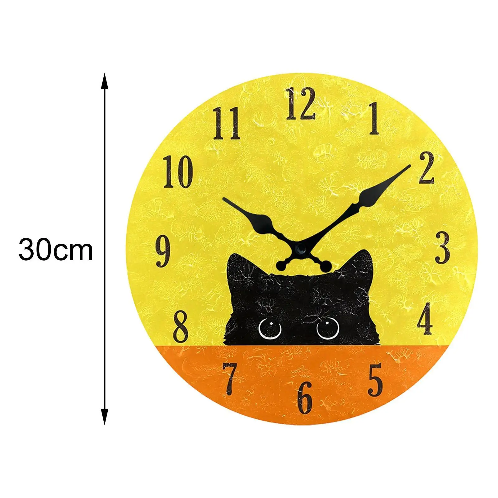 Funny Cat Wall Clock Quiet Wall Decorative Clock for Kitchen Bathroom Indoor