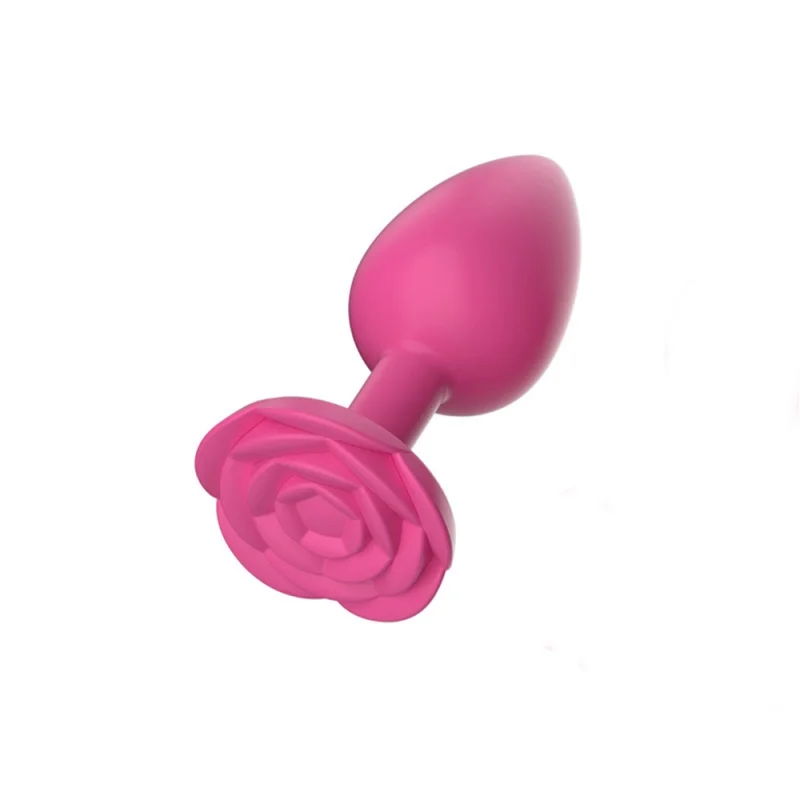 Rose Silicone Anal Plug 3 Size Stimulator Anal Sex Toys Prostate Massager Anal Trainer Sex Toys for Beginner to Expert Men Women