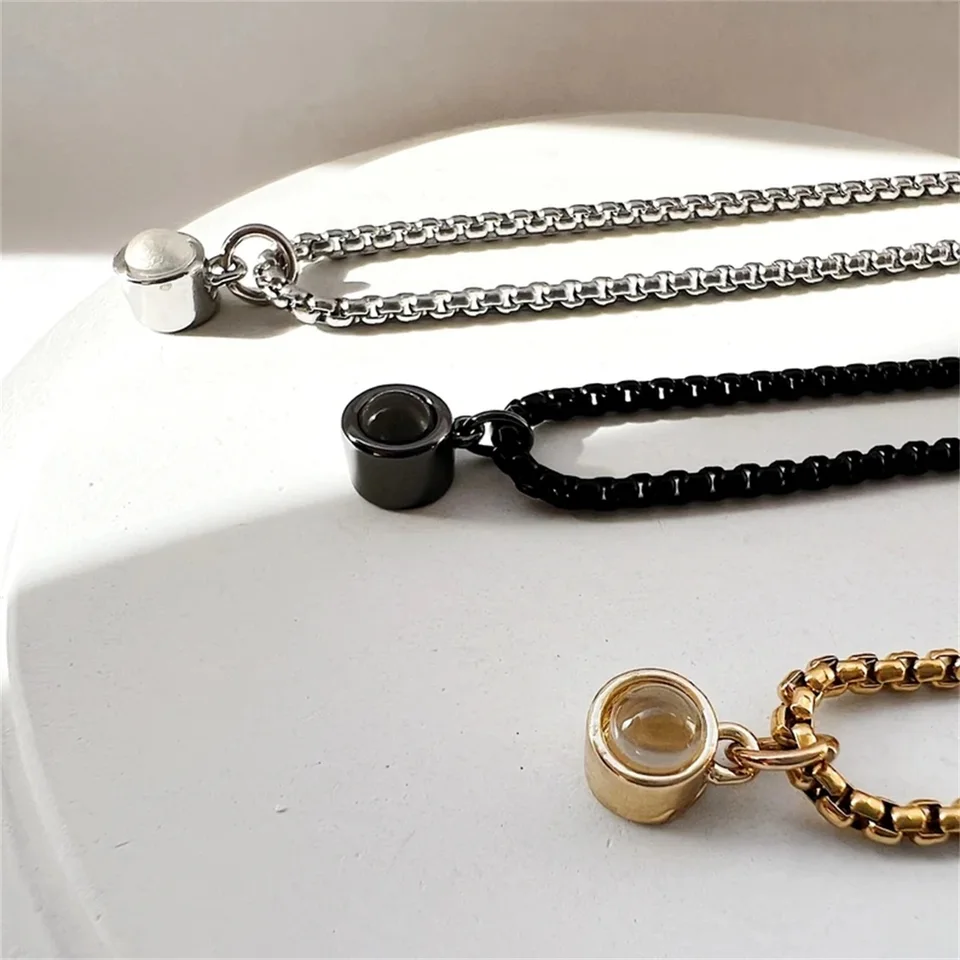 Personalized Stainless Steel Photo Projection Necklace