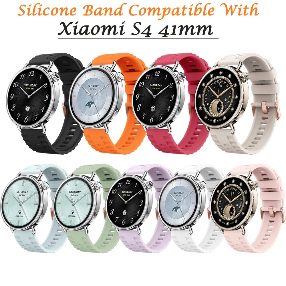 Silicone Rose Gold Buckle Fashion Band, Universal 18mm Strap