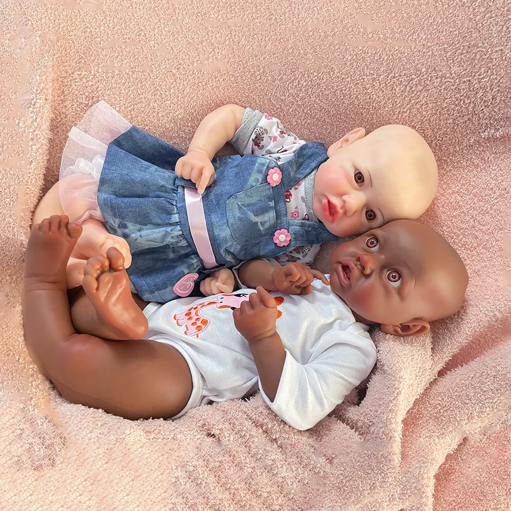 

Artist Diy Paint Collector 18 Inch Soft Silicone African Reborn Toddler Girl 3D Paint Skin Newborn Baby Doll Like Real Look Kids