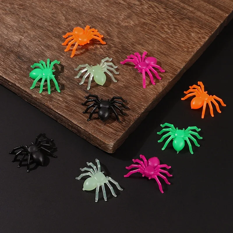 50-200Pcs Multicolor Mini Spiders For Halloween Party Spider Web Decoration Haunted House Home Table Horror Props Kid Tricky Toy