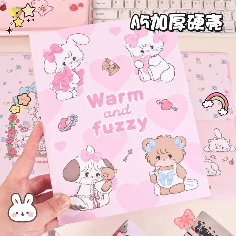 Cute Cartoon Photocard Binder A5 4Grid Photo Collection Book Star Chasing Card Storage Album