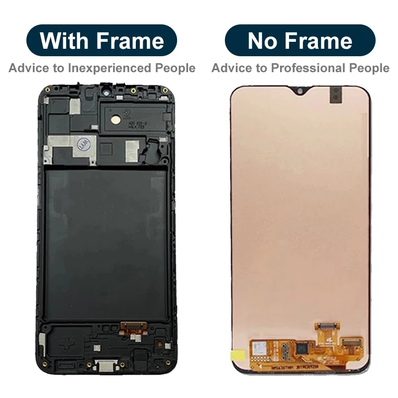 삼성 갤럭시 A20 스크린용 슈퍼 AMOLED LCD 디스플레이, 터치 디지타이저 어셈블리 및 프레임 포함, A205 DS A205F A205FD A205A