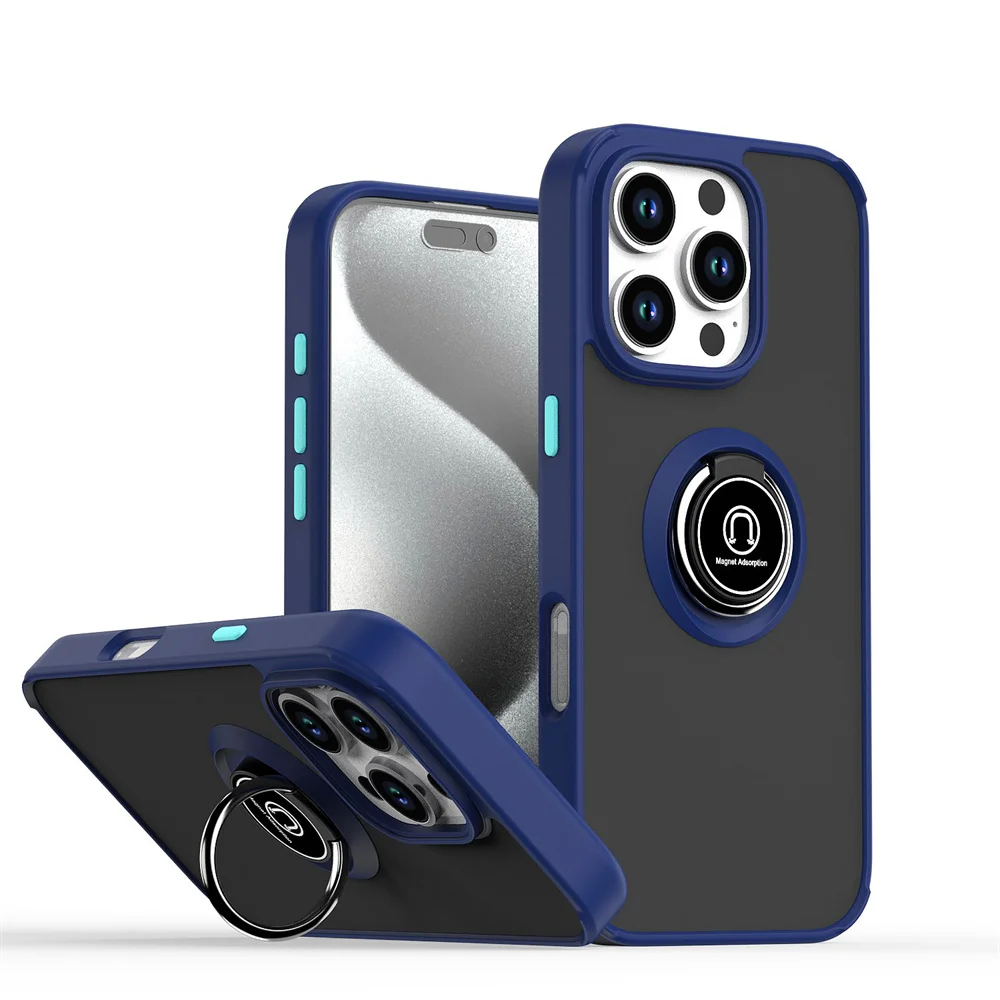 Matte Magnetic Stand Phone Case with Frosted Solid Color Finish
