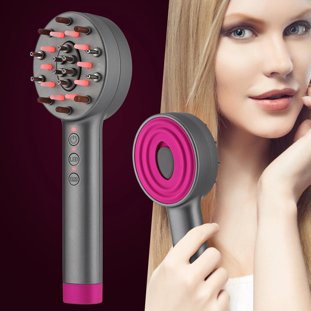 

Массажная Расческа с подогревом кожи головы, домашний портативный аппликатор для кожи головы для роста волос и ухода за волосами с красной фототерапией Bian