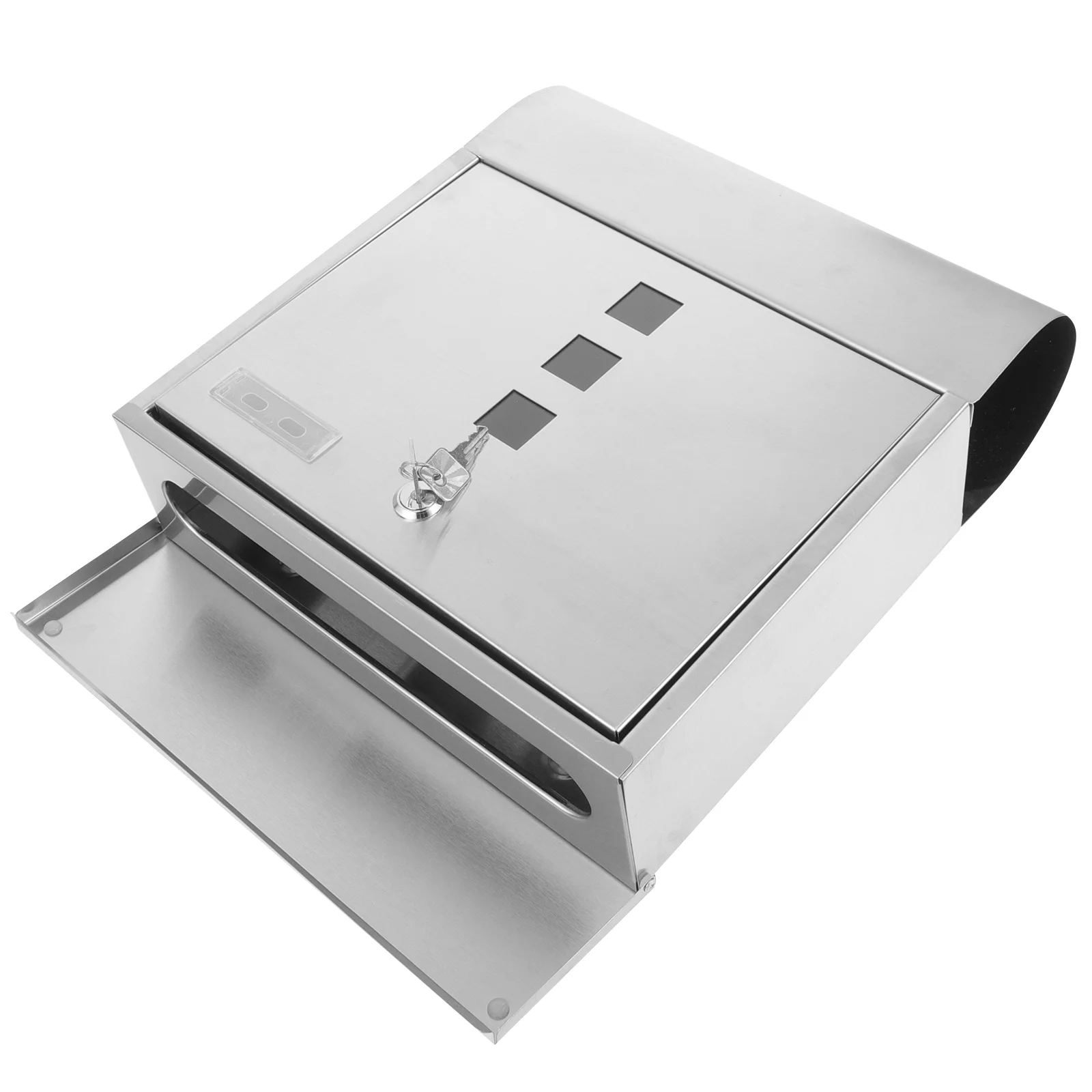 Stainless Steel Mailbox Wall Mounted Old Fashioned Household Boxes for Decorative Office