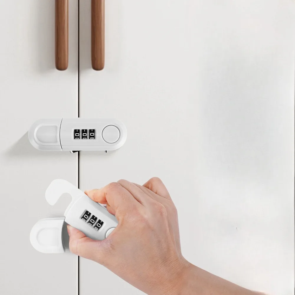 Drawer Password Lock Non Perforated Cabinet Door Safety Lock Double Opening Refrigerator Office Anti-theft Cabinet