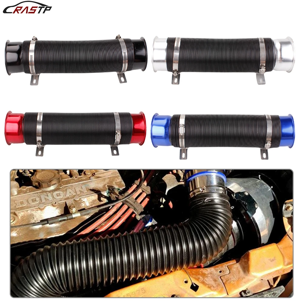 

RASTP-Universal 76MM Car Cold Air Turbo Intake Inlet Pipe Adjustable Flexible Duct Tube Hose Cold Feed Duct Pipe RS-BOV090