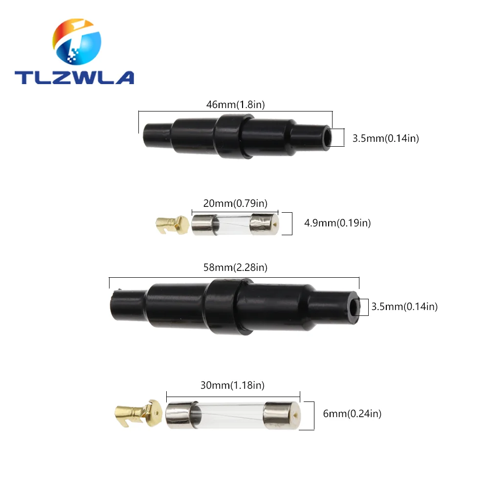 Fuse holder 5PCS 5X20MM 6X30MM glass tube screw type