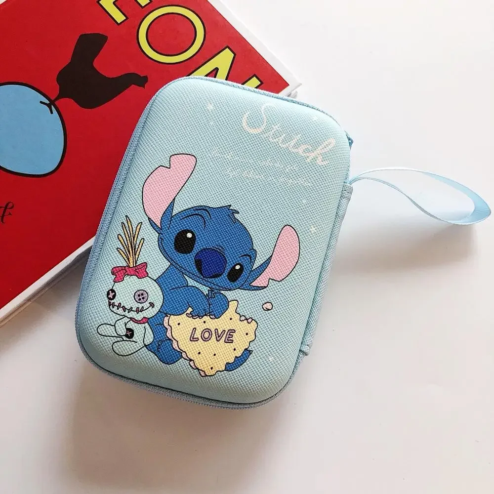 Disney Mickey  Cartoon coin purse minnie boy girl coin bag handbag headset storage bag charger data cable storage box Clutch 4