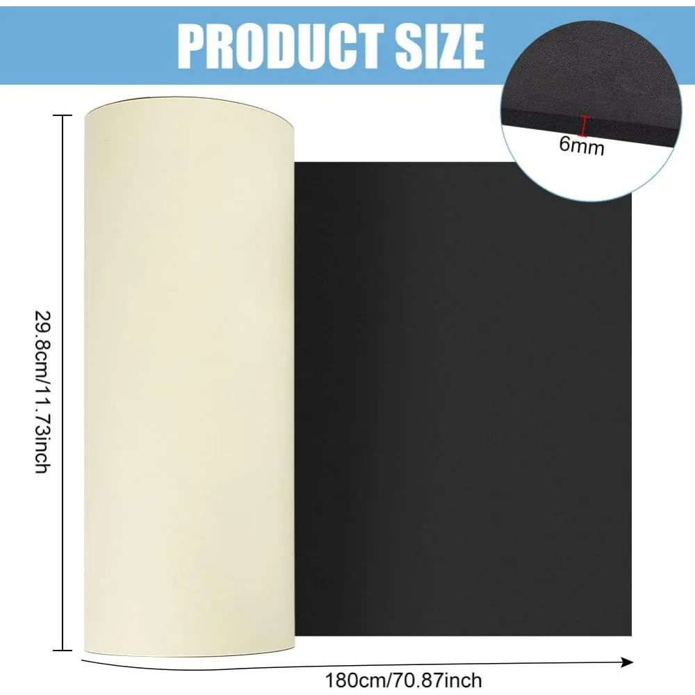 70x11.8 inch 6mm Thick Self Adhesive EVA Foam Roll Waterproof for Furniture Protecting Gap Filling