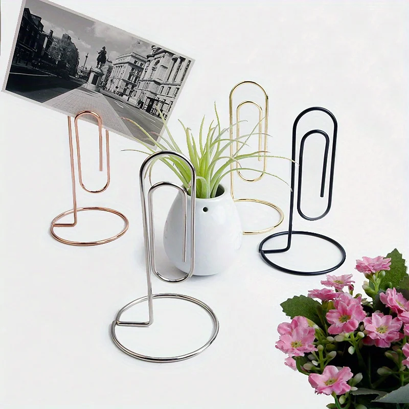 1pc Golden Rose Desktop Sticky Note Clip-Creative DIY Decorative Metal Name Card Photo Clip for Desktop Supplies Desk