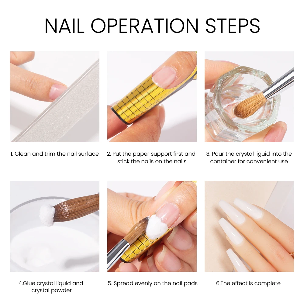 MAYCHAO Acrylic Powder Liquid Monomer Nails Art Decoration For Manicure Set Kit Crystal Nail Glitter 3D Nail Tips Carving Tools 6